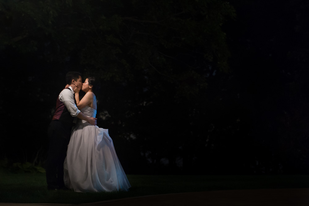 Sneak kiss away from the party.